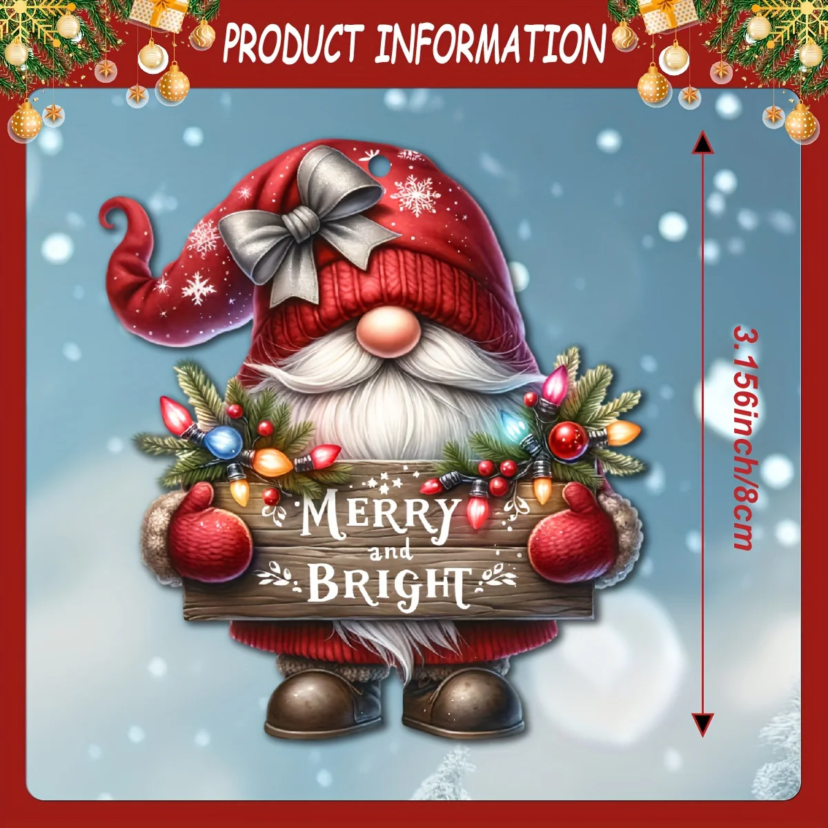 12 PCS Handcrafted Wooden Christmas Gnome Hanging Ornaments - No Batteries Required, Perfect Gift for the Holiday Season - Deanwangkt