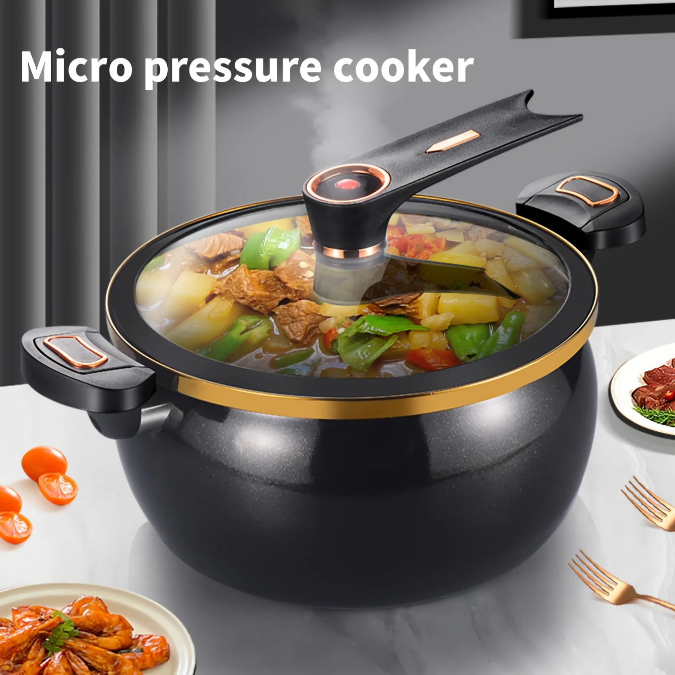 2.11gal Large Capacity Non-Stick Cast Iron Pot - Versatile for Stew, Soup & More - Compatible with Induction & Gas Stoves - Deanwangkt