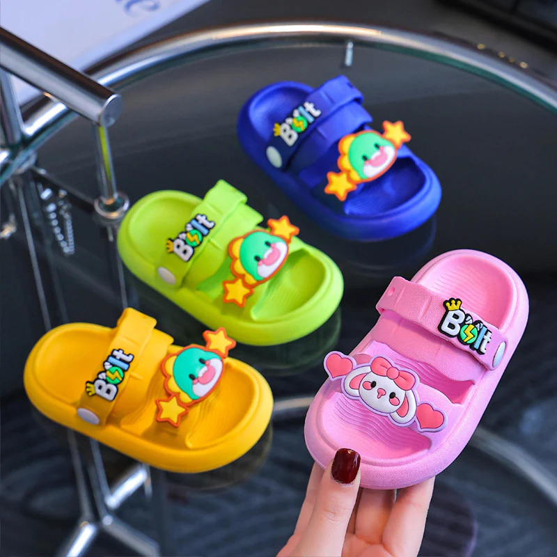 DEANWANGKT Popular Children's Slippers Men's Outdoor Cute Summer Non-Slip Home Cartoon Baby Princess Slippers Girl - Deanwangkt