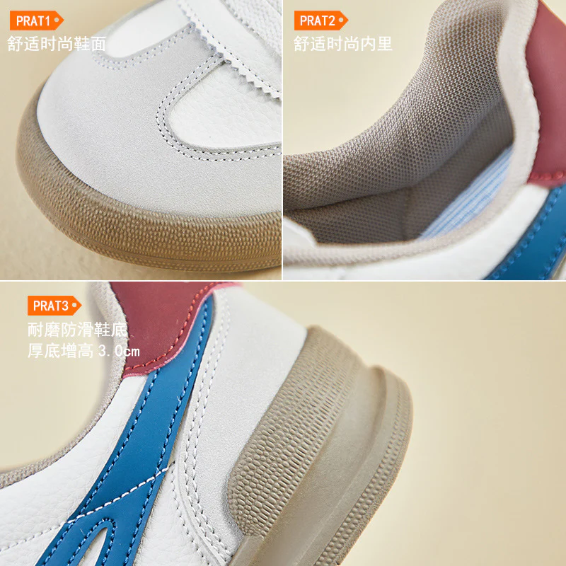 2025 spring white shoes new Korean version ins female students platform heightening sports board shoes casual street shot XFX61 - Deanwangkt