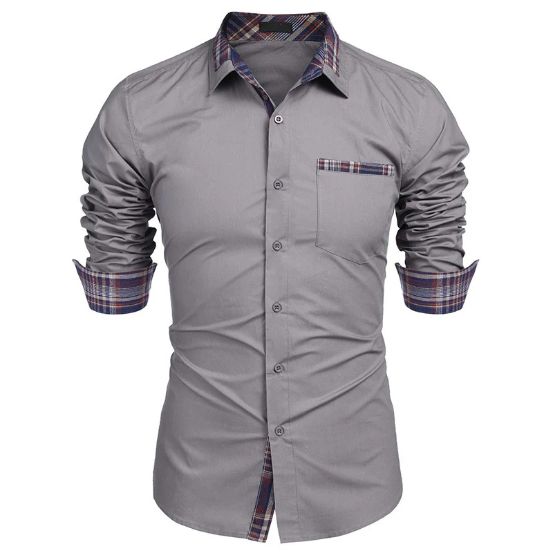 DEANWANGKT 2025 Dress Men's Shirt Long Sleeve  Autumn Popular and  Casual Men's Shirt Men's  Hot Trade Shirt Men's - Deanwangkt