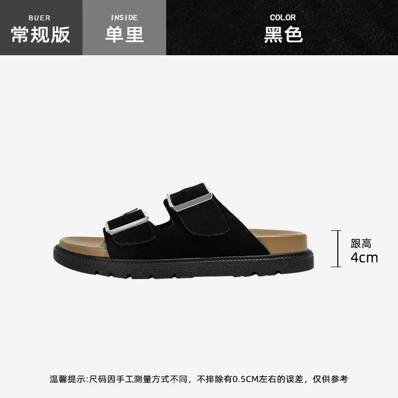 DEANWANGKT  Genuine Leather Version!  New Slippers Women's Summer Outdoor All-Matching Flat Boken Women's Shoes Casual Beach Women's Shoes - Deanwangkt