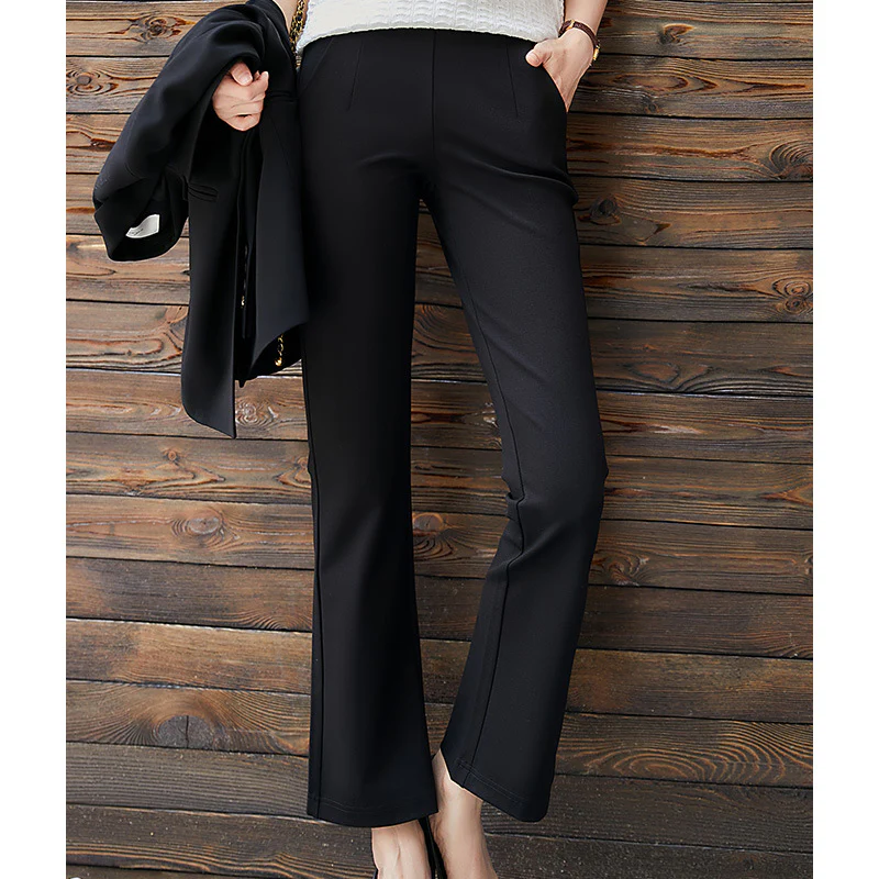 2025 Beautiful Legs Slight Pants, Bead Chain Waist Elastic Casual Pants, Overalls Women's Premium Wide Leg Pants Women's Clothing - Deanwangkt