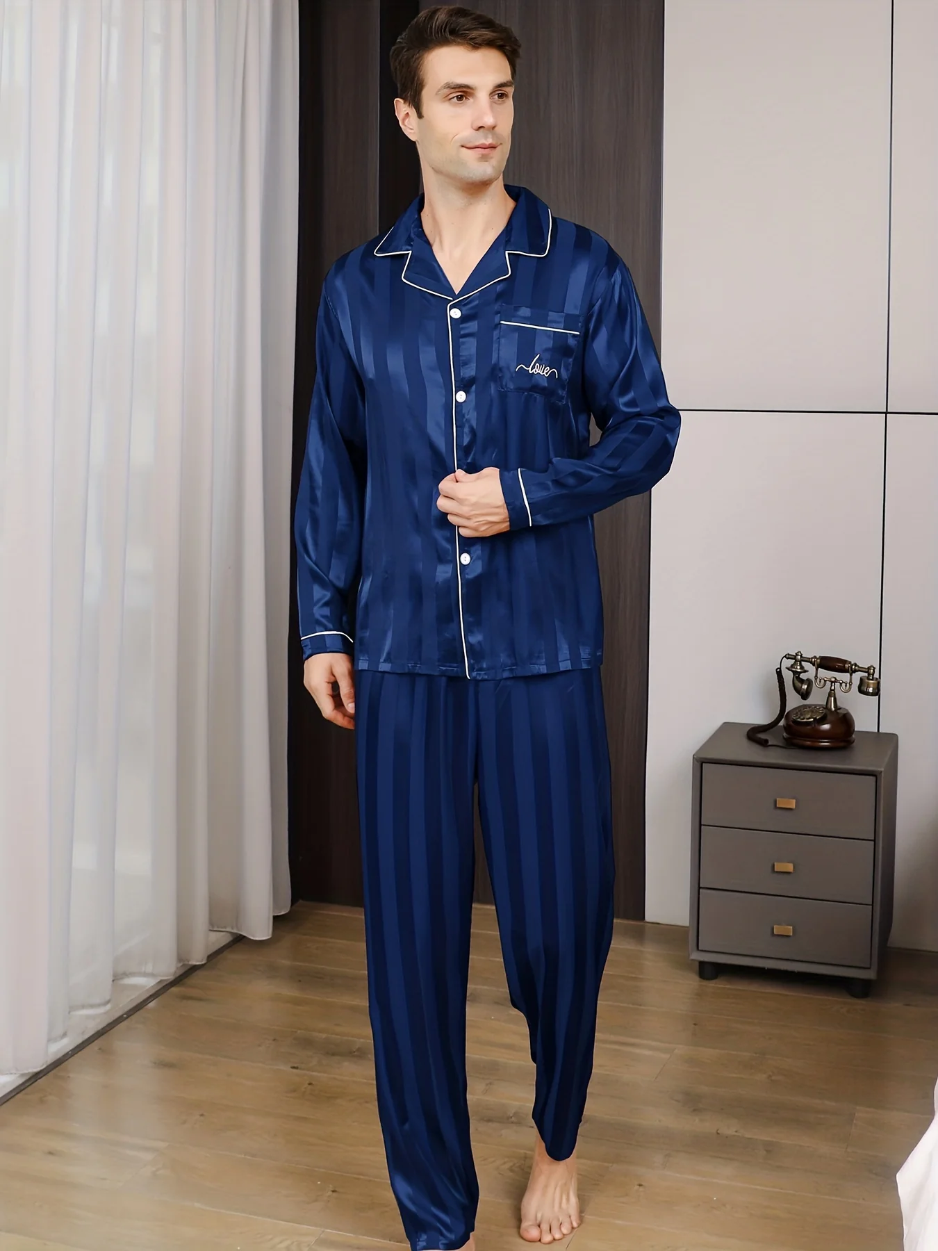 Men's Breathable Ice Silk Pajama Set – Comfy Stretch Leisurewear for Home & Outdoor, All-Season Elegance - Deanwangkt