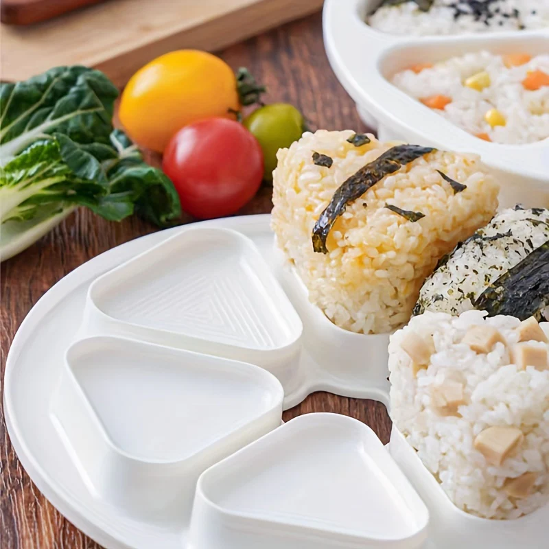 1pc 6-Cavity Sushi Plastic Mold, Pressed Rice Ball Bento Mold, Utility Kitchen Accessories for DIY Supplies, Dinnerware - Deanwangkt