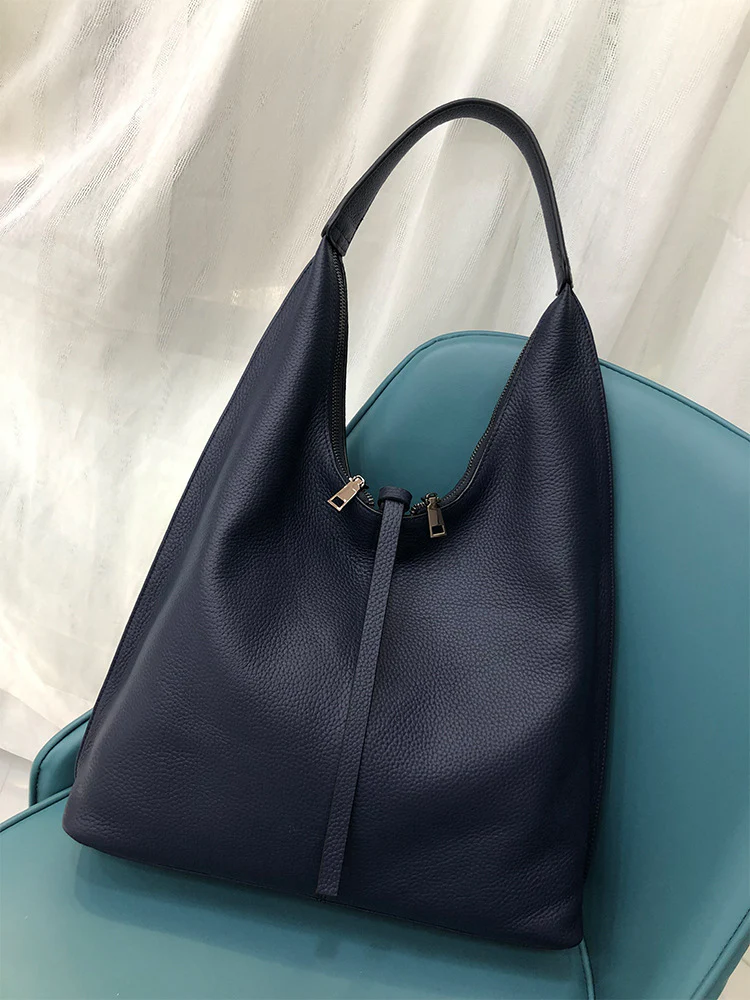 first-layer cowhide women's bag  new versatile shoulder bag genuine leather fashion messenger bag  large bag 5563 - Deanwangkt