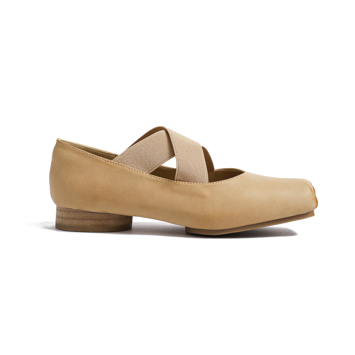 DEANWANGKT  Genuine Leather Mary Jane Pumps Autumn and Winter Retro Cross Belt Square Toe Comfortable Chunky Heel High Heel Pig Nose Ballet Shoes - Deanwangkt