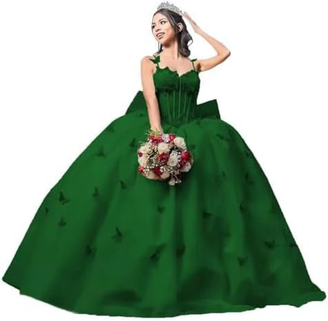 2025new evening dress one-word shoulder tube top adult dress princess dress three-dimensional butterfly dress - Deanwangkt