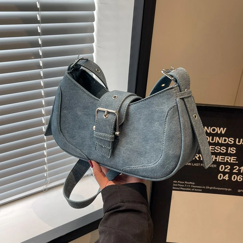 New Underarm Bag Minority Fashion Design Retro Bags Trendy One-Shoulder Crossbody Women Bag Crescent Underarm Bag - Deanwangkt