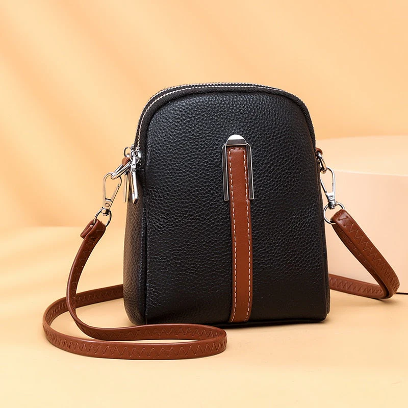 deanwangkt - Cowhide Bag  Spring And Summer New Women's Bag Leather Soft Leather Zero Wallet Fashion Versatile Put Mobile Phone - Deanwangkt