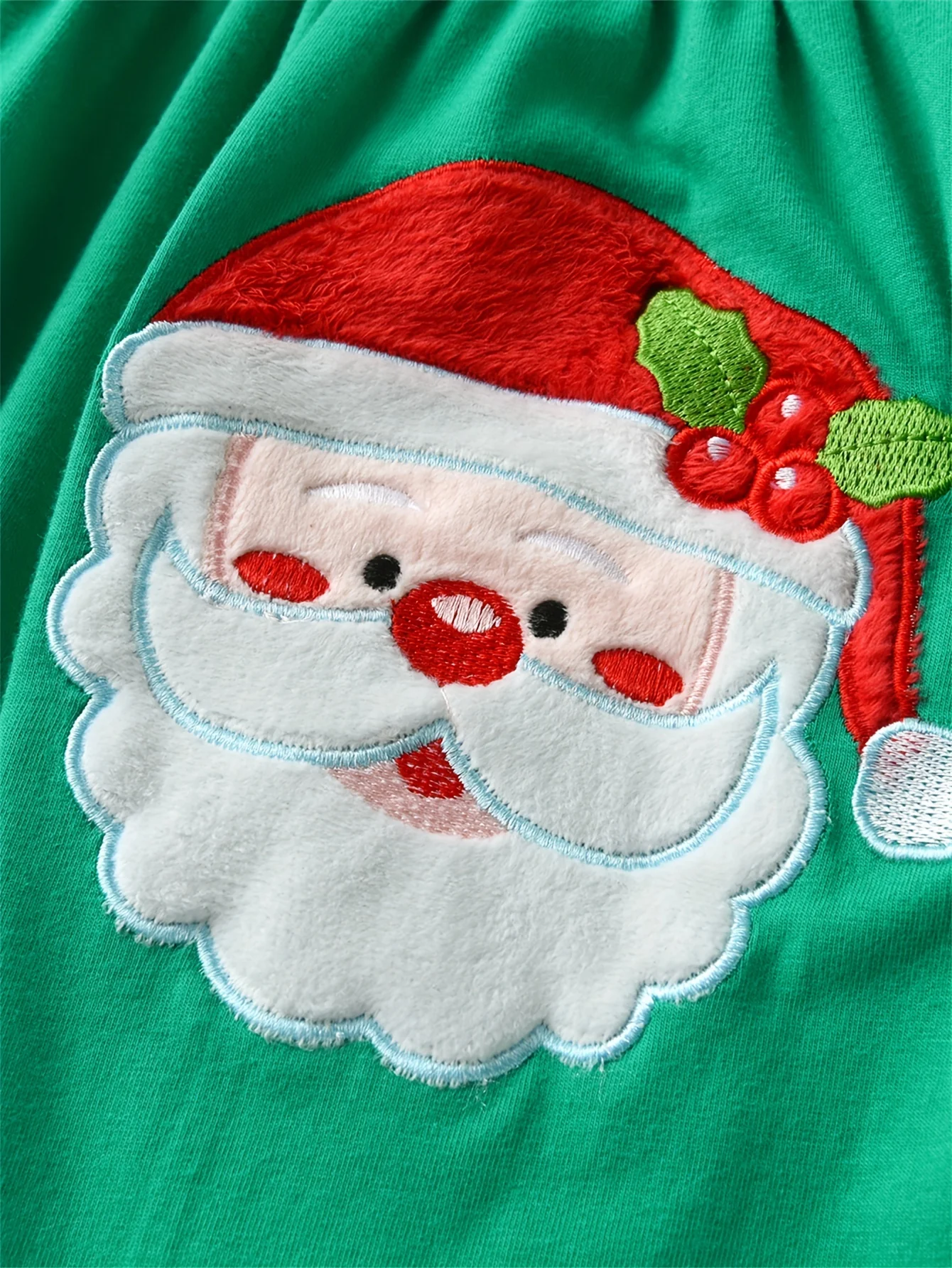 2pcs Girl's Santa Patched Outfit, Peplum Top & Polka Dots Pattern Flared Pants Set, Toddler Kid's Outdoor Clothes For Spring Fall - Deanwangkt