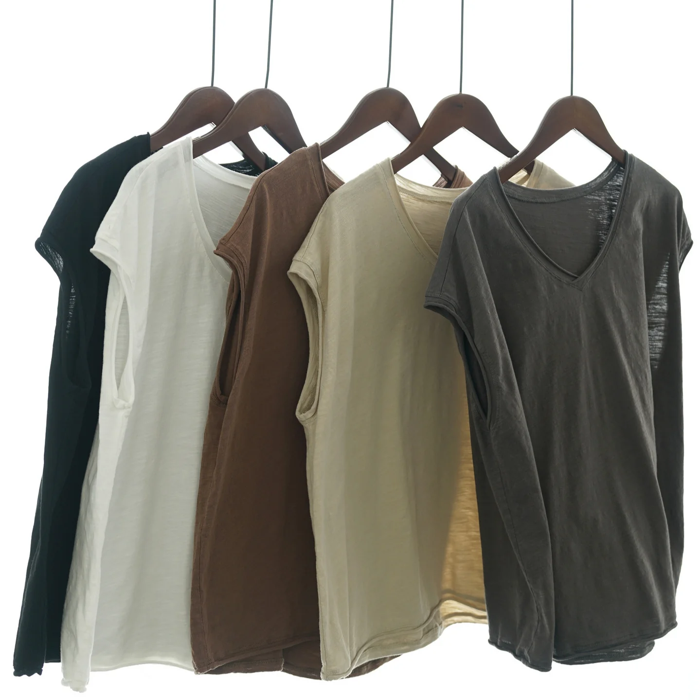 Original literary and artistic Xinjiang cotton is easy to wear and comfortable cotton T-shirt, summer bamboo cotton nostalgic versatile vest W25152 - Deanwangkt