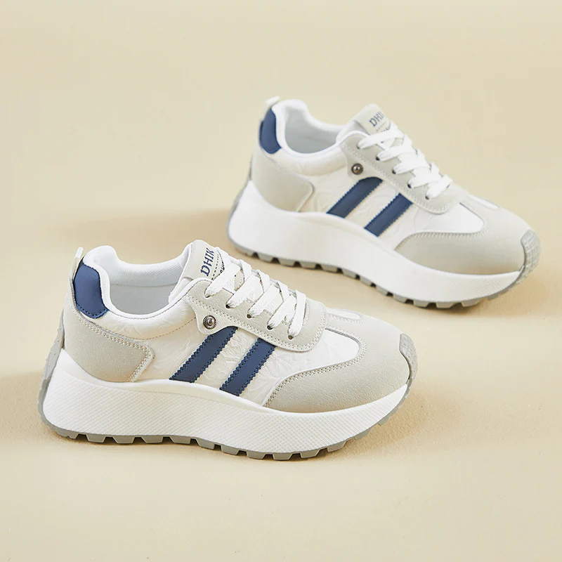 2025 ins Korean version of the new dad shoes girl  spring student sports running casual thick sole height increase street shot BN028 - Deanwangkt