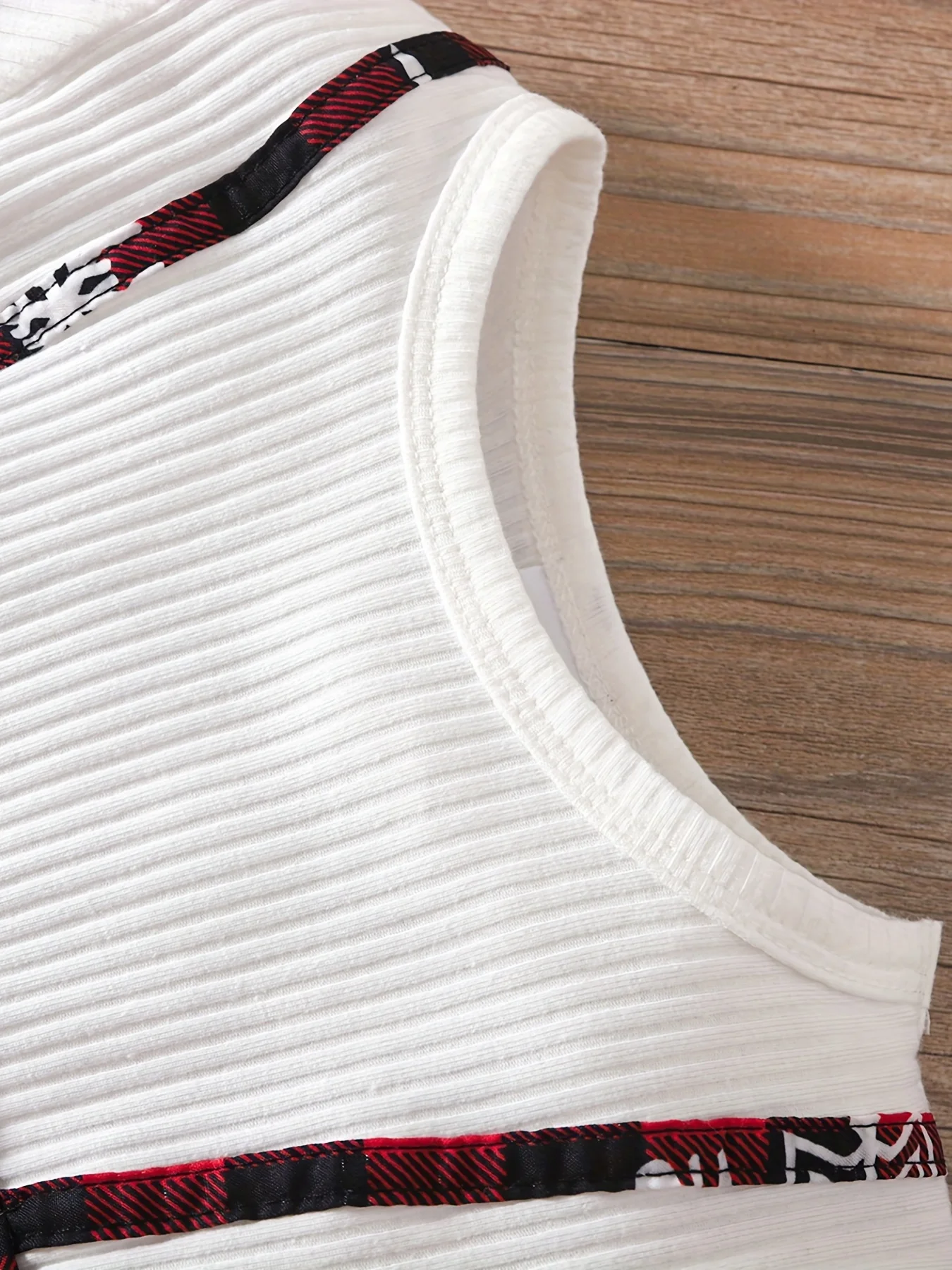 2pcs Toddler Girl's Christmas Style Cotton Ribbed Long Sleeve Dress and Headband Set - Soft, Plaid, Splicing, Spring and Autumn Wear - Deanwangkt