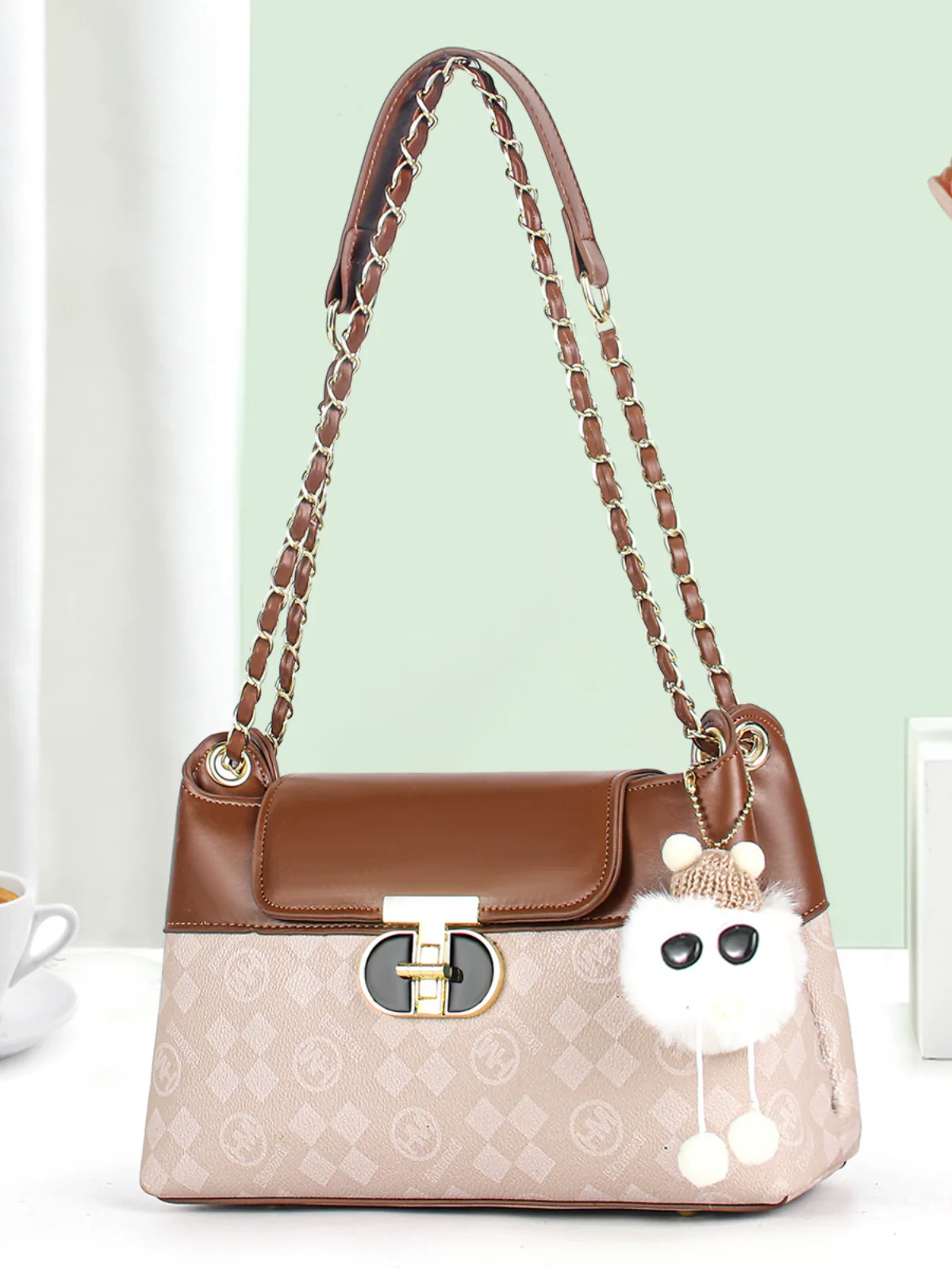 new model, this year's popular Korean version of fashion versatile diamond chain bag, women's bag, high-end shoulder messenger bag - Deanwangkt