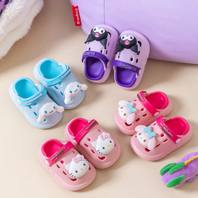 DEANWANGKT Sanrio Clow M Cartoon Children's Eva Hole Shoes Boys Closed-Toe Slippers Non-Slip Melody Girls' Sandals - Deanwangkt