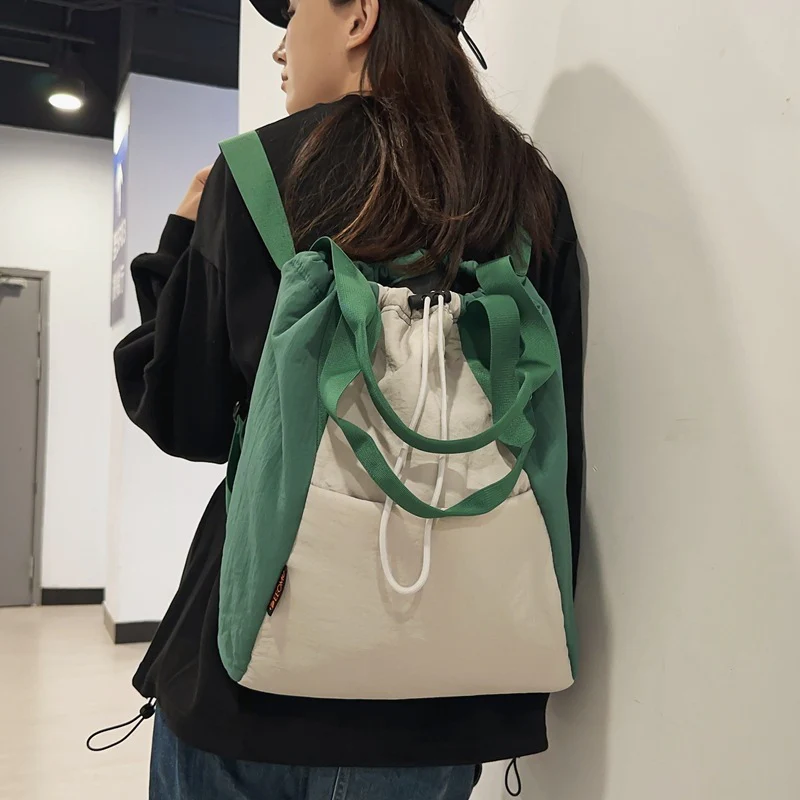 Drawstring Backpack  New Lightweight and Large Capacity Multi-Purpose Backpack Simple Daily Leisure Commute Handbag - Deanwangkt