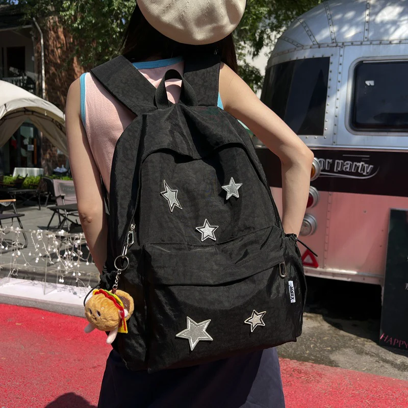 New Japanese Cute Girl Niche Five-Pointed Star Backpack Ins Versatile College Students Bag Female High School Backpack - Deanwangkt