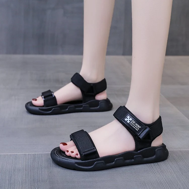 DEANWANGKT  Sports Clunky Sandals for Women  New Summer Fashion Student Casual Flat Fairy Style Ins Trendy Beach Shoes - Deanwangkt