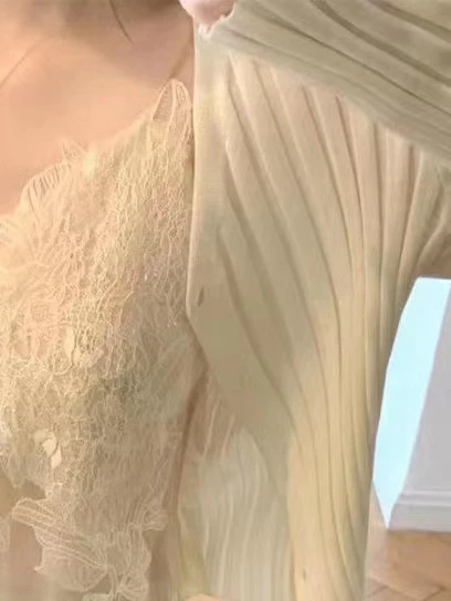 2025 popular Spring  Coffee Break Pure Desire High Sense Small Fragrance Lace Suspender Bottom Knitted Cardigan Top Women - Deanwangkt