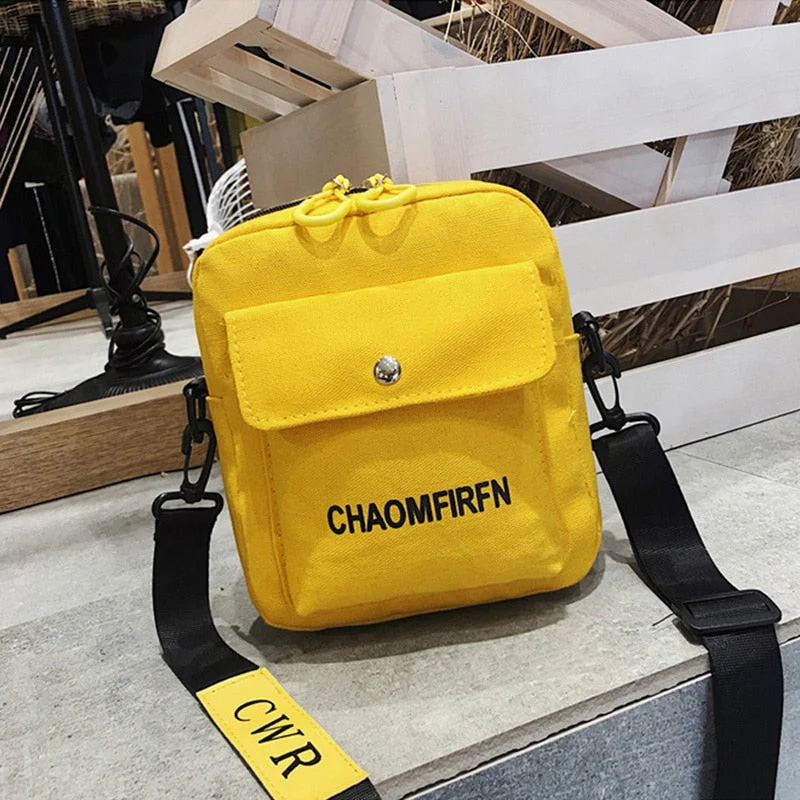 deanwangkt - Women Bag Shoulder Chest bag Printed Cute Wallet Multifunction Mobile Phone Canvas Small Coin Purse Crossbag New Style - Deanwangkt