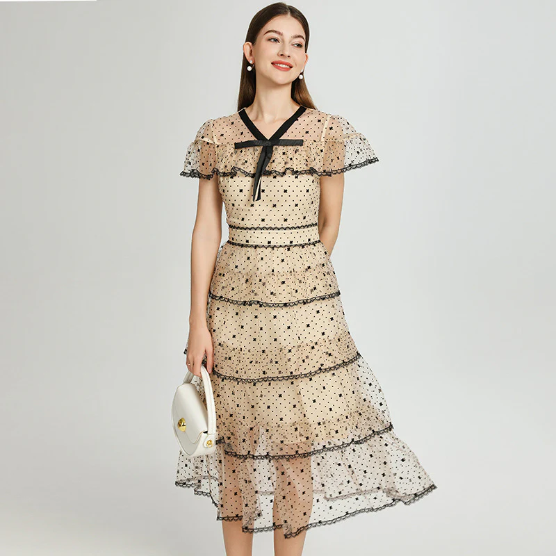 celebrity high-end dress women's summer new design sense niche waist thin cake long skirt tide - Deanwangkt