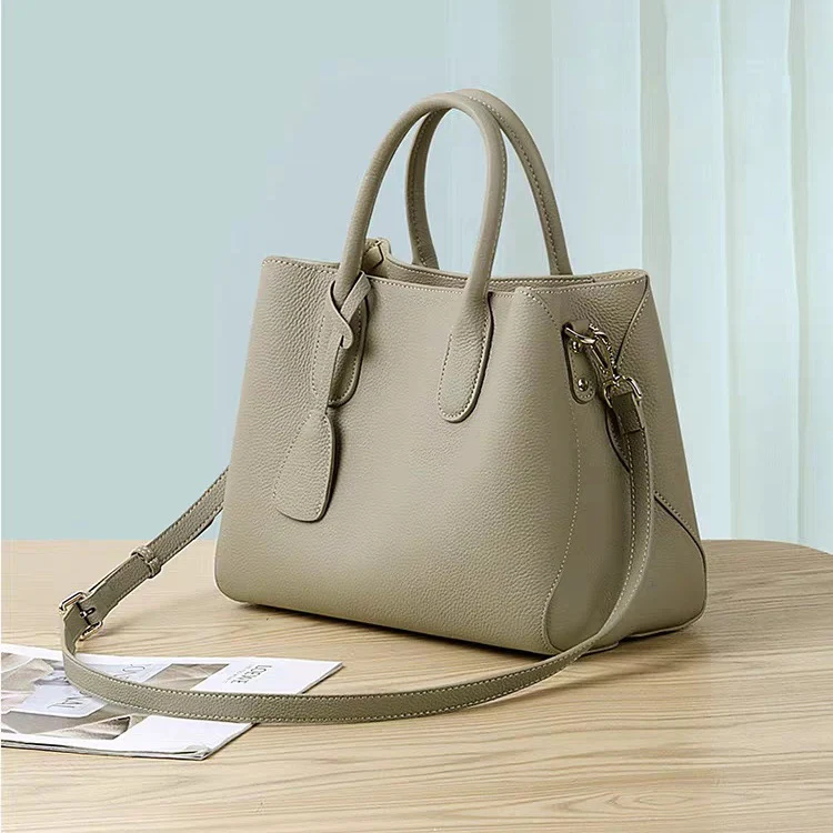 First Layer Cowhide Bag Women's  Spring and Summer New Shoulder Portable Messenger Bag Large Capacity Versatile Elegant Big Bag - Deanwangkt
