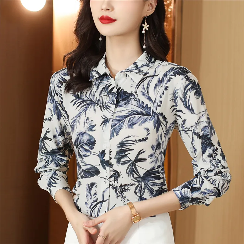 Fashion Plus Size Shirts Designer Tops Women's Lapel Runway Button Shirt Long Sleeve Spring Autumn Winter Office Ladies Printed Blouses Back to School Top - Deanwangkt