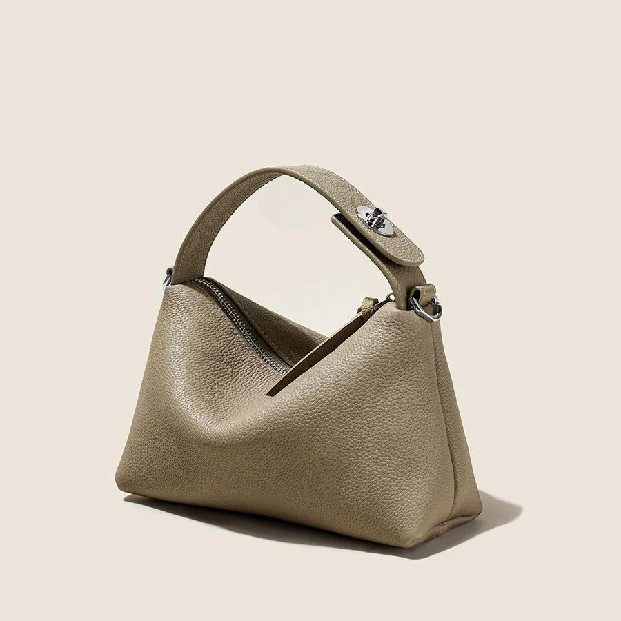 Women's Bag  New Women's Bag Lunch Box Bag First Layer Cowhide Niche Pillow Bag Shoulder Crossbody - Deanwangkt