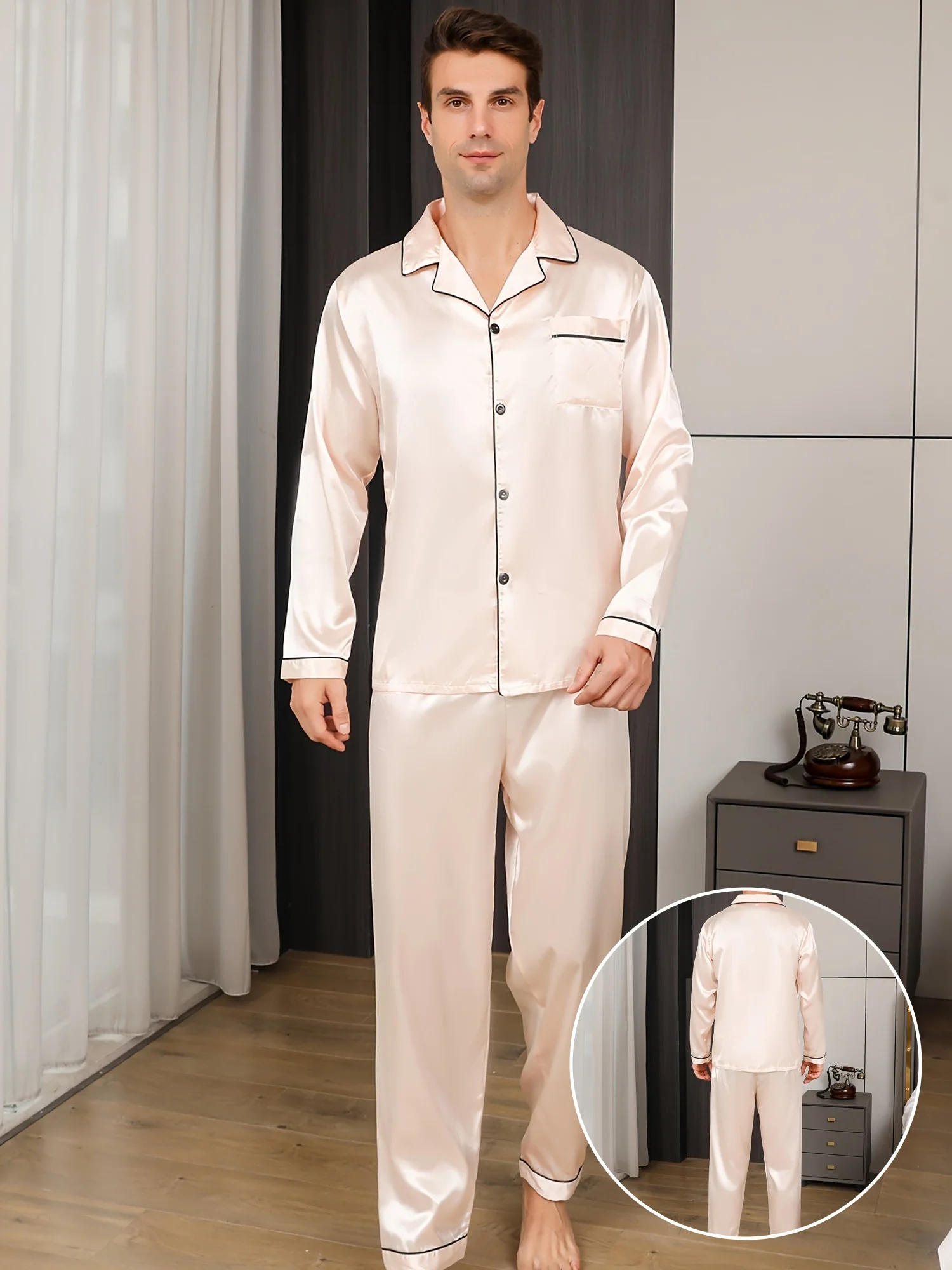 Men's Breathable Ice Silk Pajama Set – Comfy Stretch Leisurewear for Home & Outdoor, All-Season Elegance - Deanwangkt