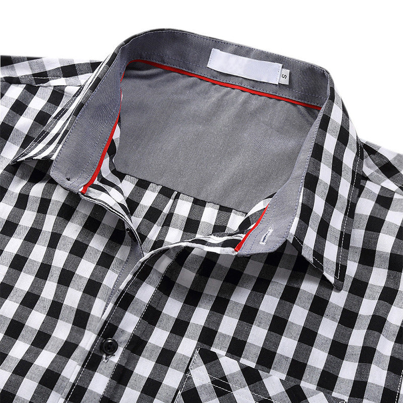 DEANWANGKT 2025 Men's Short Sleeve Shirt Men's Plaid Shirt  Men's Shirt  Popular Men's Shirt Customization - Deanwangkt