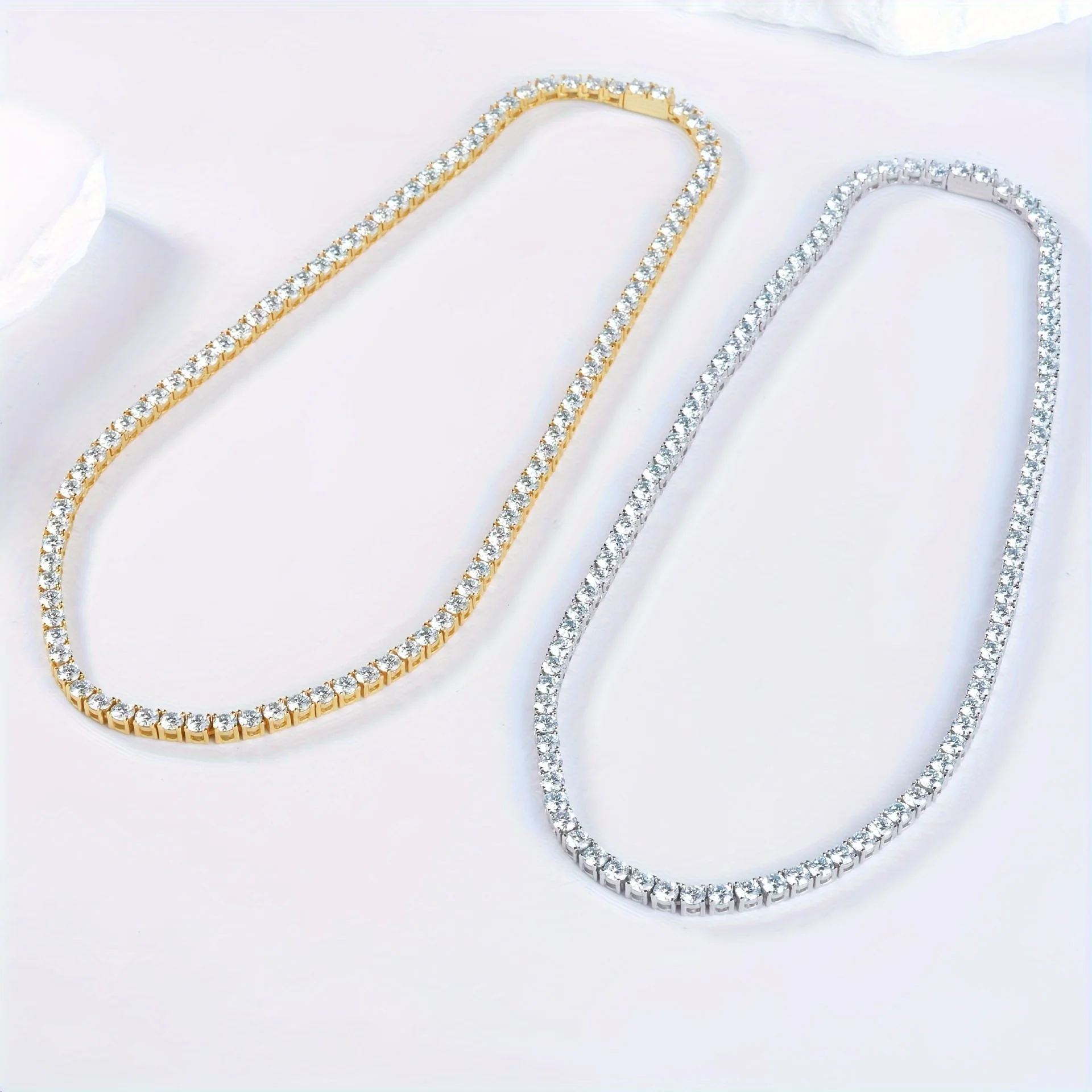 Elegant Unisex 18K Gold-Plated S925 Moissanite Tennis Necklace – Varying Carats 0.1 to 1ct - Deanwangkt