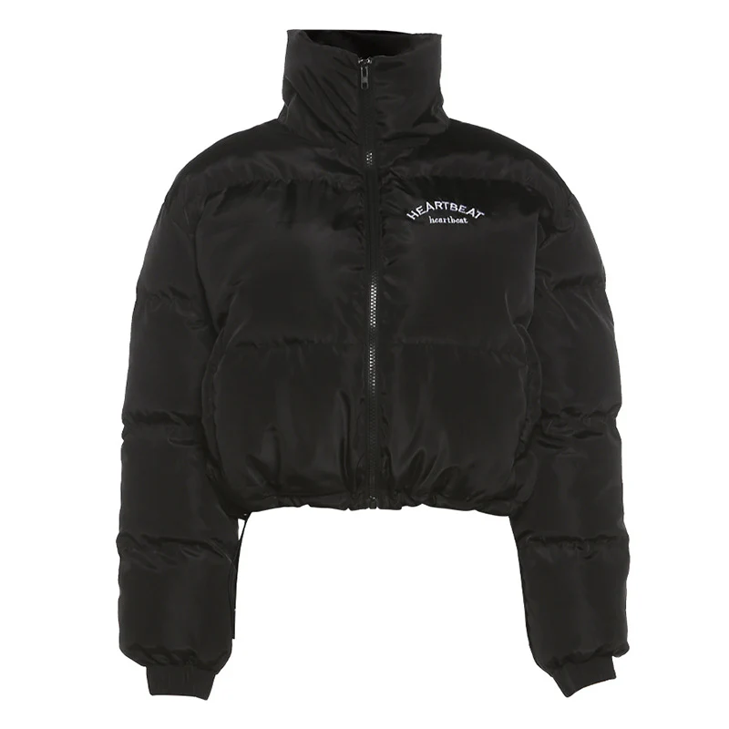 INS European and American style New autumn and winter women's clothing new fashion design stand-up collar zipper pocket casual warm cotton-padded clothes women - Deanwangkt