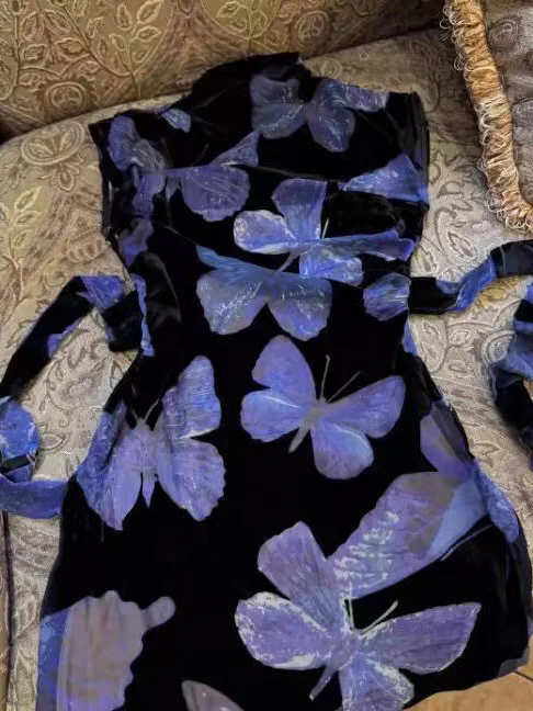 2025 National style cheongsam dress women's popular new retro temperament waist split dress - Deanwangkt