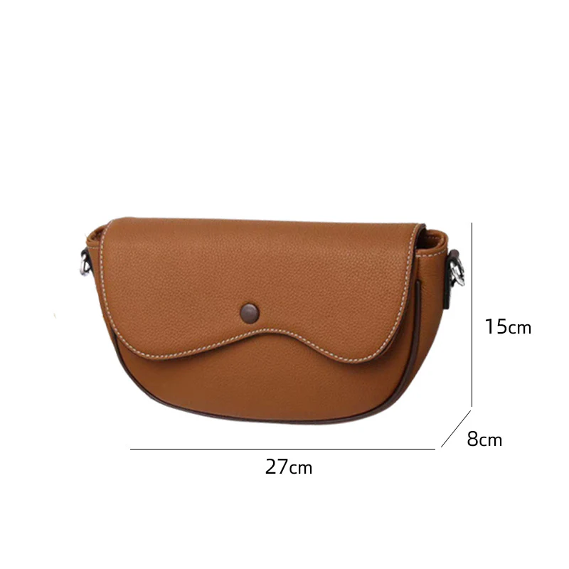 Fashion saddle bag  new high-end leather shoulder women's bag versatile casual women's messenger bag 9813 - Deanwangkt