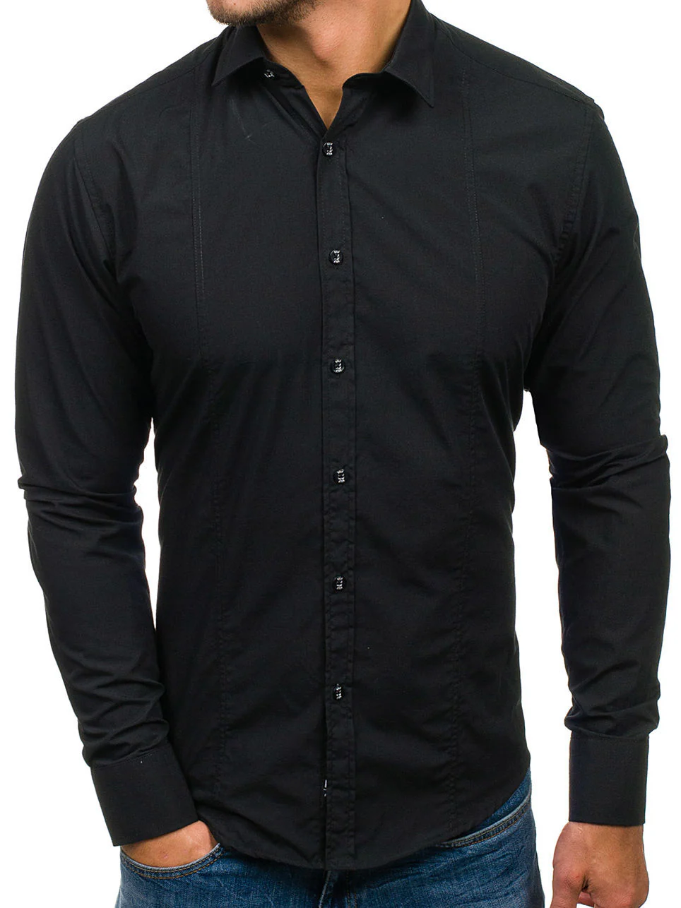 DEANWANGKT 2025 Cross-border exclusive supply for  men's clothing  popular fl long-sleeved men's shirts, solid color shirts for men's spot delivery - Deanwangkt