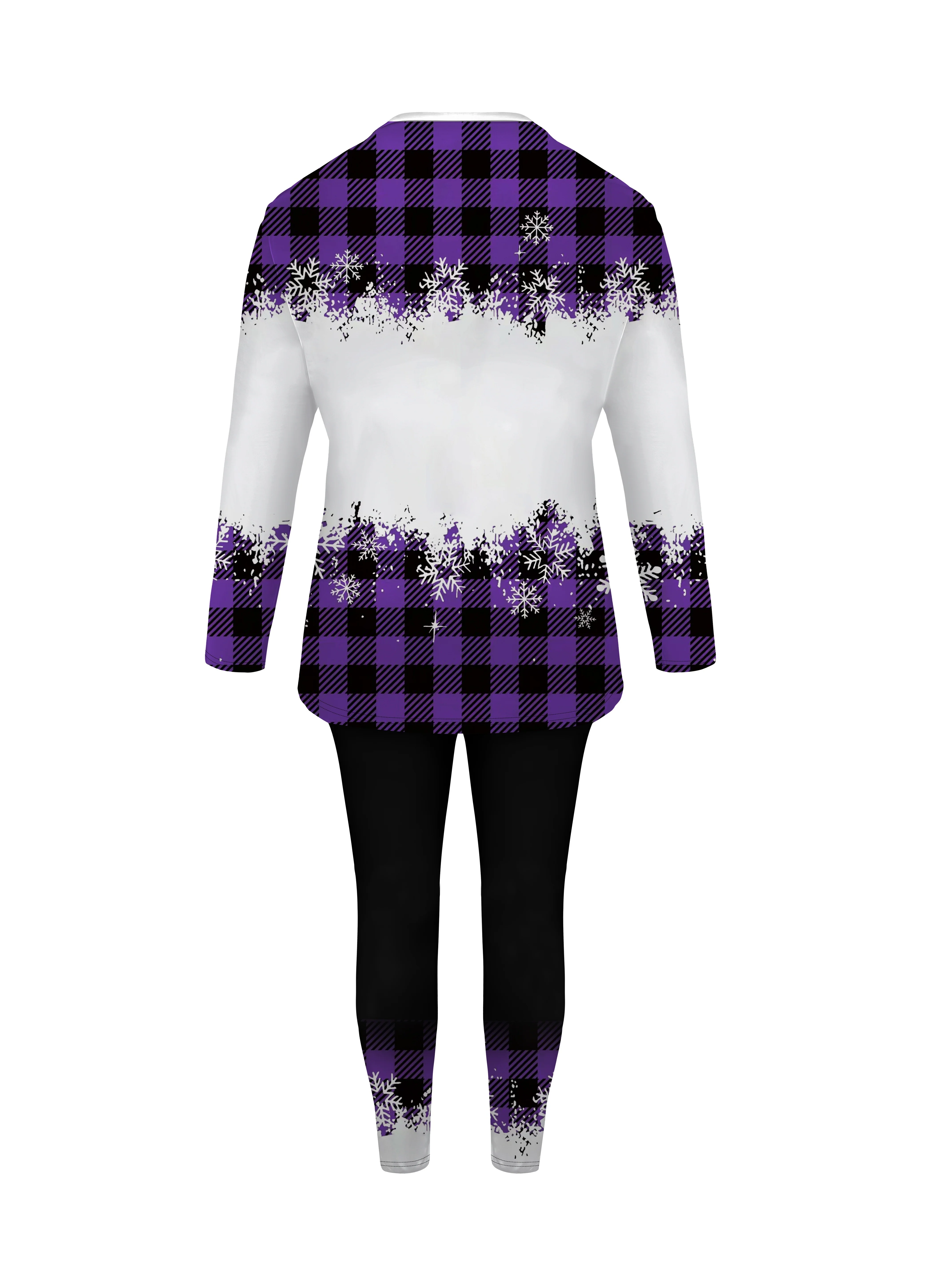 Women's Casual Suit, Christmas Snowman Print, Pants with Pockets - Deanwangkt