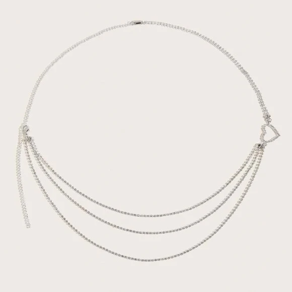 2025  2213 Hot-selling sexy rhinestone inlaid diamond chain fashion love accessories three-layer single-row diamond chain waist chain body chain - Deanwangkt