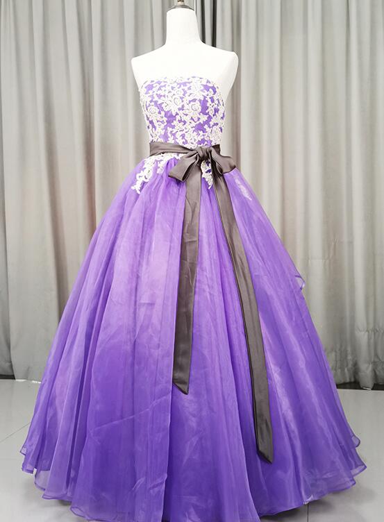 Solvbao Charming Handmade Organza Purple Sweet 16 Gown, Party Dress - Deanwangkt