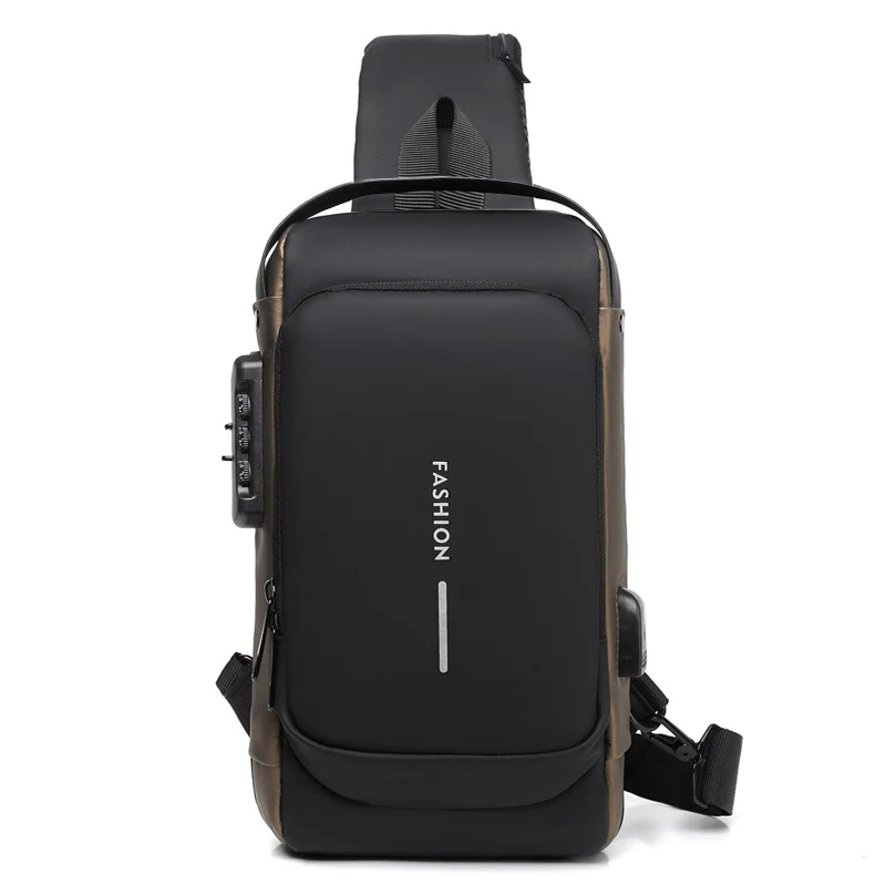 deanwangkt New Waterproof Shoulder Men's Bag Crossbody Bag High-Grade Anti-Theft USB Charging Riding Large Capacity Business Chest Bag - Deanwangkt