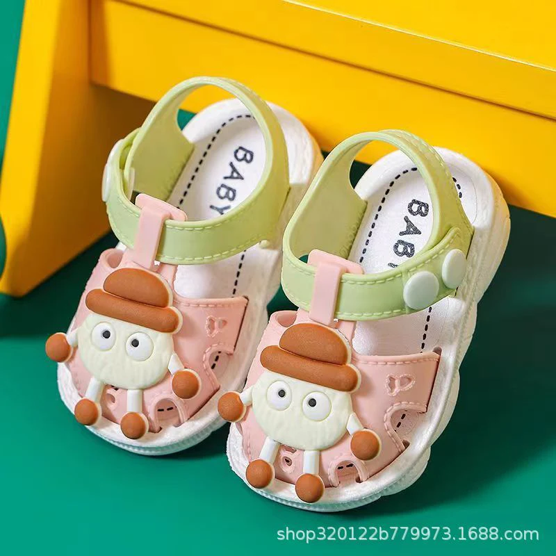 DEANWANGKT Boys Sandals New Summer Korean Style Children's Slippers Student Non-Slip Soft Bottom Big Middle Children Baby Beach Sandals - Deanwangkt
