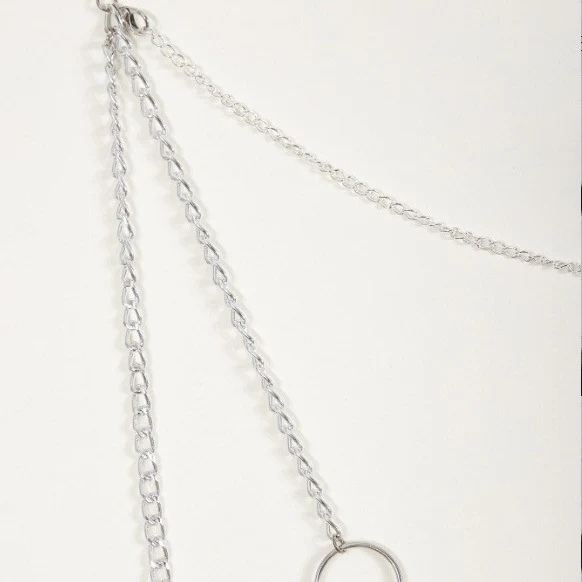 MW3298 2025 waist chain alloy hollow moon planet pendant ring connected waist chain body chain - Deanwangkt