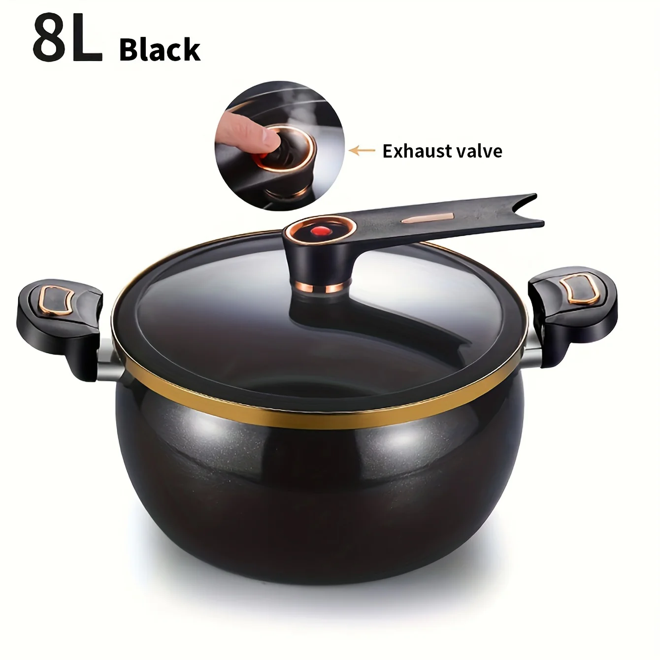2.11gal Large Capacity Non-Stick Cast Iron Pot - Versatile for Stew, Soup & More - Compatible with Induction & Gas Stoves - Deanwangkt