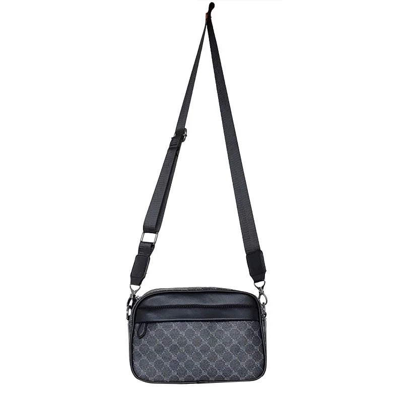 deanwangkt  Fashion Men's Check Pattern Shoulder Bag Pu Daily Commuter Small Square Bag Crossbody Bag - Deanwangkt
