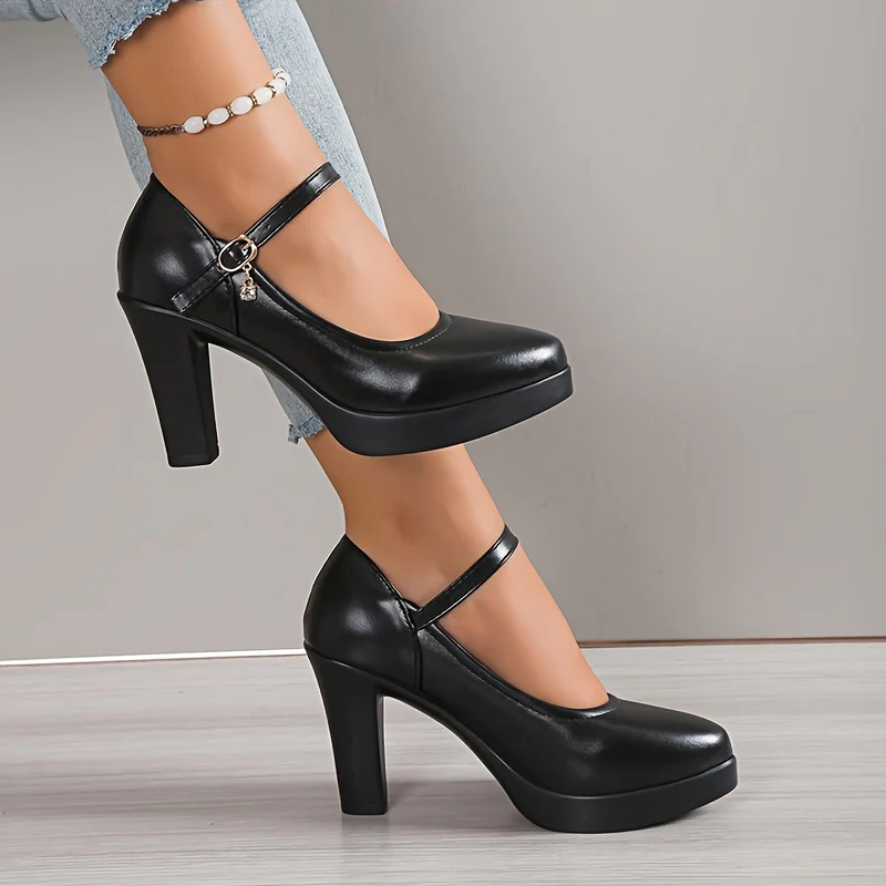 deanwangkt  Elegant Mary-Jane Platform Pumps for Women | Ultrahigh Block Heel with Lightweight Comfort | Versatile All-Season Fashion - Deanwangkt