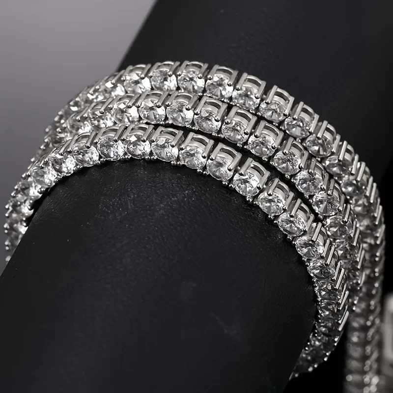 1pc S925 Sterling Silver with 0.1CT-1CT Moissanite Tennis Necklace Co-ed Necklace | Gifts for Him | Gifts for Her | Birthday | Wedding Gifts | Anniversary Gifts | Engagement Gifts | Graduation Gifts | Street Hip Hop Style - Deanwangkt