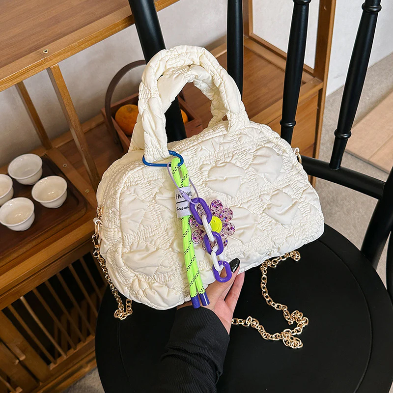 DEANWANGKT 2025 Korean fashion Internet celebrity bubble bag  new personalized embroidery messenger bag diamond girl shoulder bag - Deanwangkt