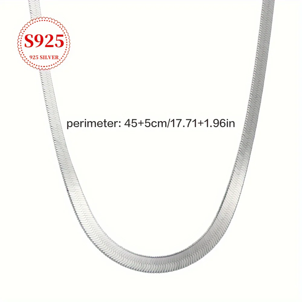 925 Sterling Silver Snake Bone Necklace - Allergy-Friendly & Fashion-Forward Design - Perfect for Couples, Personalized Daily Elegance in a Luxury Gift Box - Deanwangkt