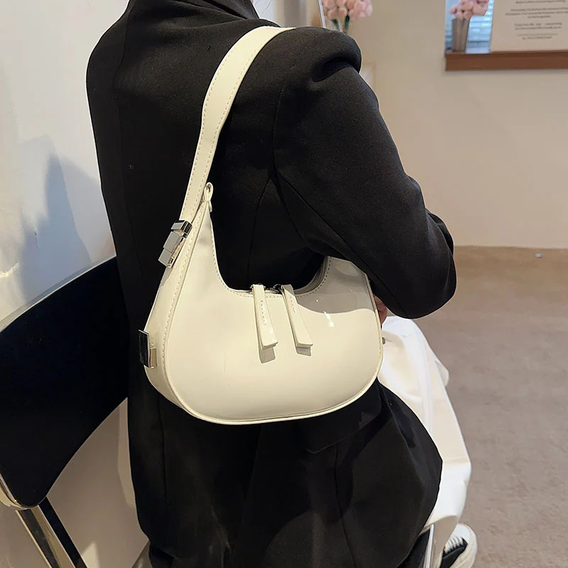 South Korea Ins Special-Interest Design Patent Leather Women Bag  New Spring Fashion All-Match Shoulder Bag Underarm Bag Fashion - Deanwangkt