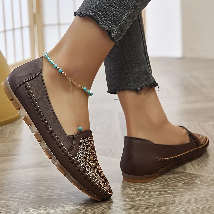 Womens Classic Loafers - Timeless Design, Ultra-Flat Heel, Soft Cushioned Sole, Super Lightweight, Ultimate Comfort Shoes for Casual Occasions - Deanwangkt